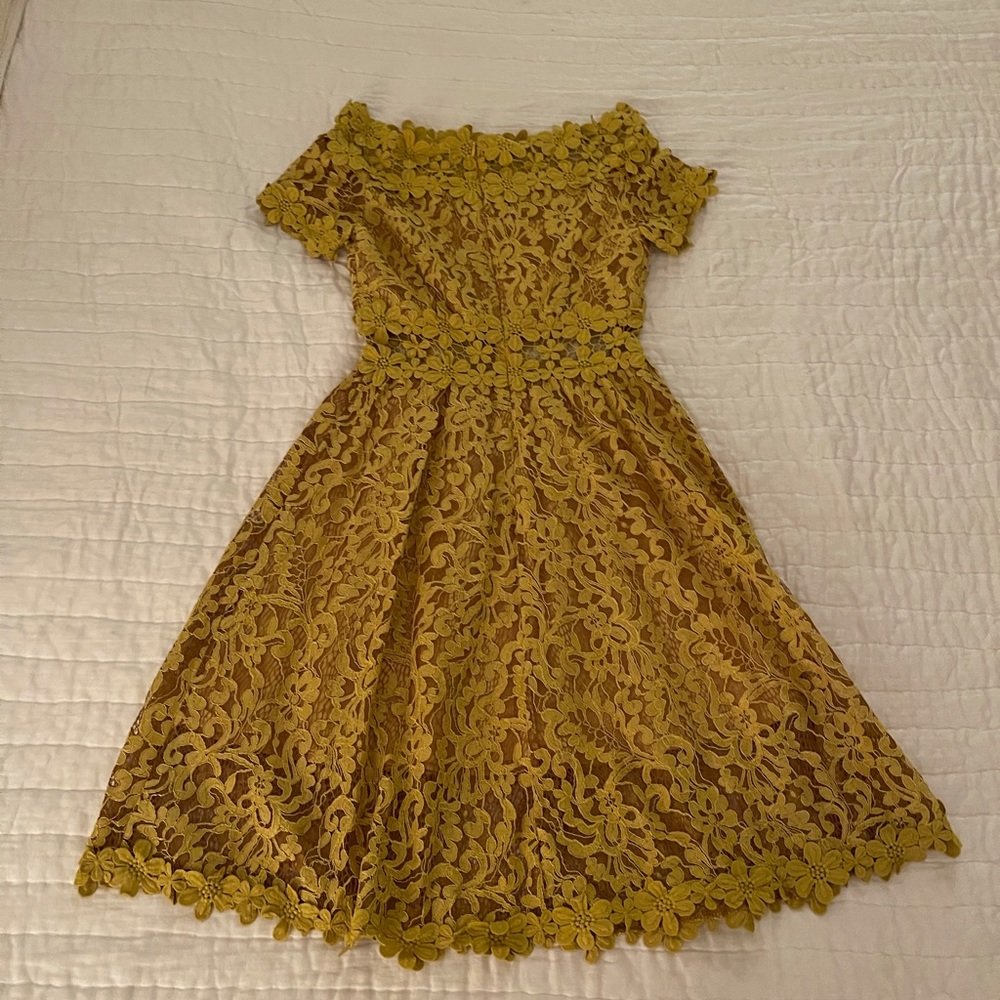 Mustard yellow lace dress, Small